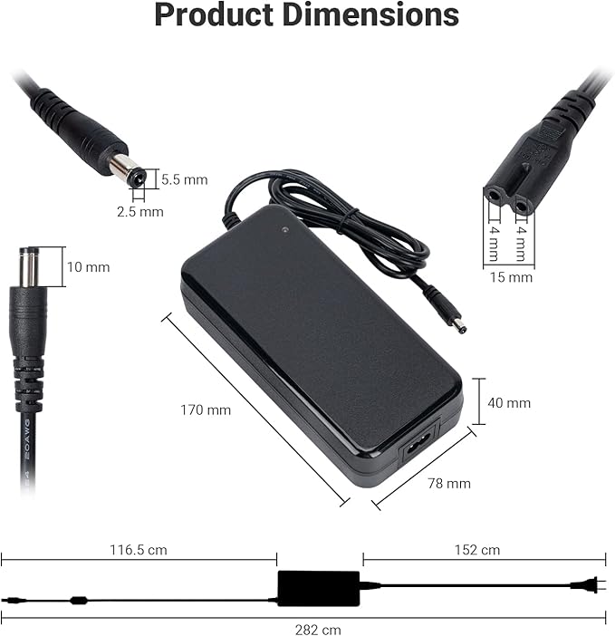 Fosi Audio 48V 5A Power Adapter Supply for Home Audio Bluetooth Stereo Receiver Amplifier Mini Hi-Fi Class D Integrated Amp