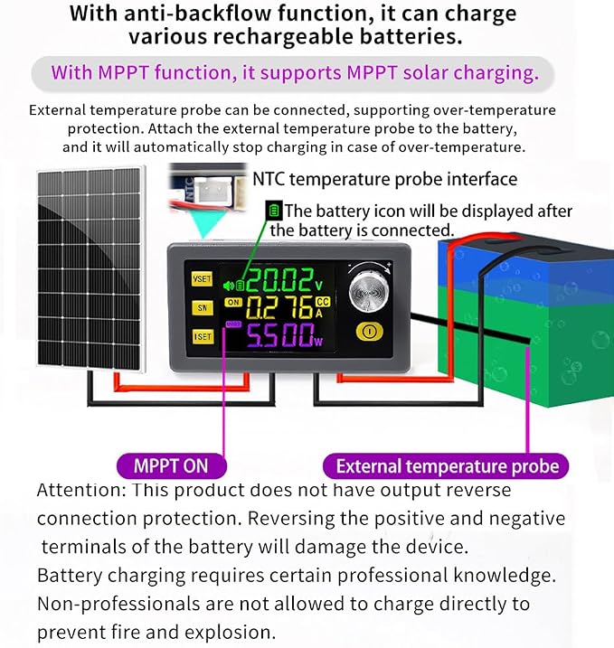 DC Adjustable Buck Boost Converter,Aideepen 150W Voltage Regulator 12V 24V DC 6-36V to 0-36V CC CV LCD Screen CNC Adjustment Used for Power Supply,LED Lighting,Solar Power Charging