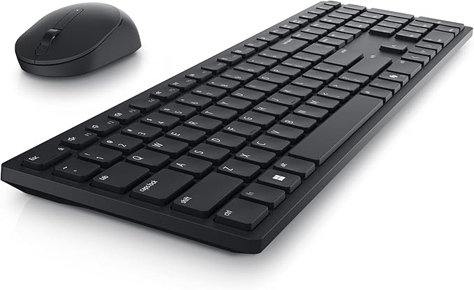 Dell Advanced Wireless Keyboard and Mouse – KM520 - Wireless, 2.4 GHz Interface, USB Wireless Receiver, Volume, Mute Hot Keys, 3 Mouse Buttons, US English, 1 Year Limited Warranty - Black