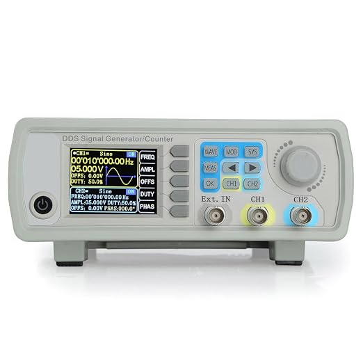 Koolertron Upgraded 60MHz DDS Signal Generator Counter,High Precision Dual-Channel Arbitrary Waveform Function Generator Frequency Meter 200MSa/s (60MHz)