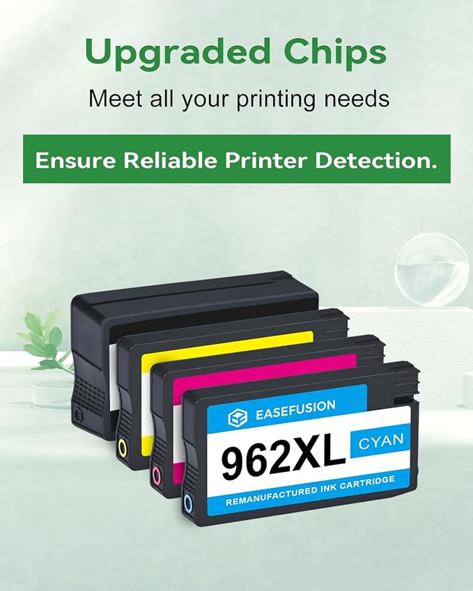 EaseFusion 962XL Ink Cartridges Combo Pack Replacement for HP 962 HP 962XL Ink Cartridges Work for HP Officejet Pro 9015e 9010 9025e 9010e 9012 9015 9018 9020 Printers for HP 962XL Ink (4 Pack)