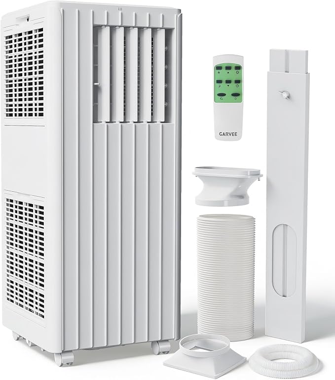 Portable Air Conditioner 8,000 BTU, 3-in-1 AC Unit (Cool, Fan, Dehumidify) for Rooms up to 350 Sq.Ft., Portable AC with Remote Control, Sleep Mode & 24H Timer, Quiet Cooling Unit for Home, Dorm, RV
