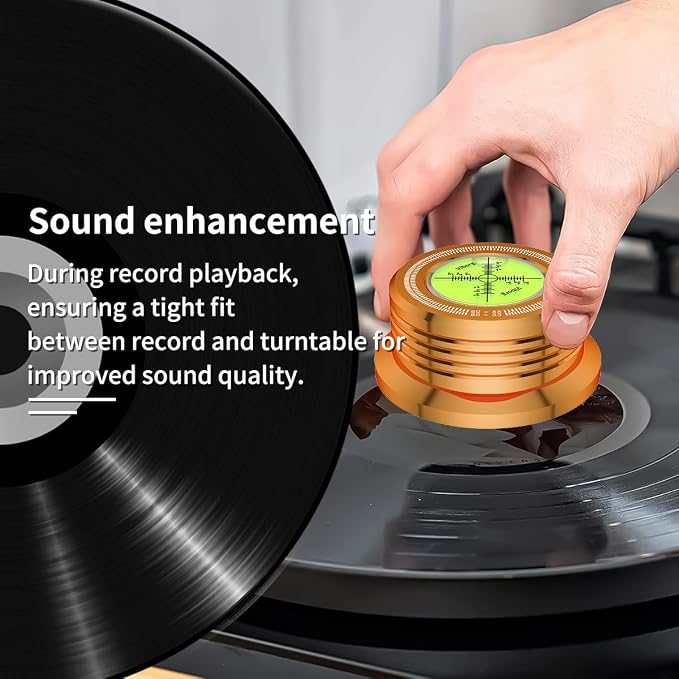 Viborg LP628G Turntable Stabilizer 280g/9.9oz Record Weight 3 in 1 with Bubble Level 60Hz Precision for Vinyl Record Player