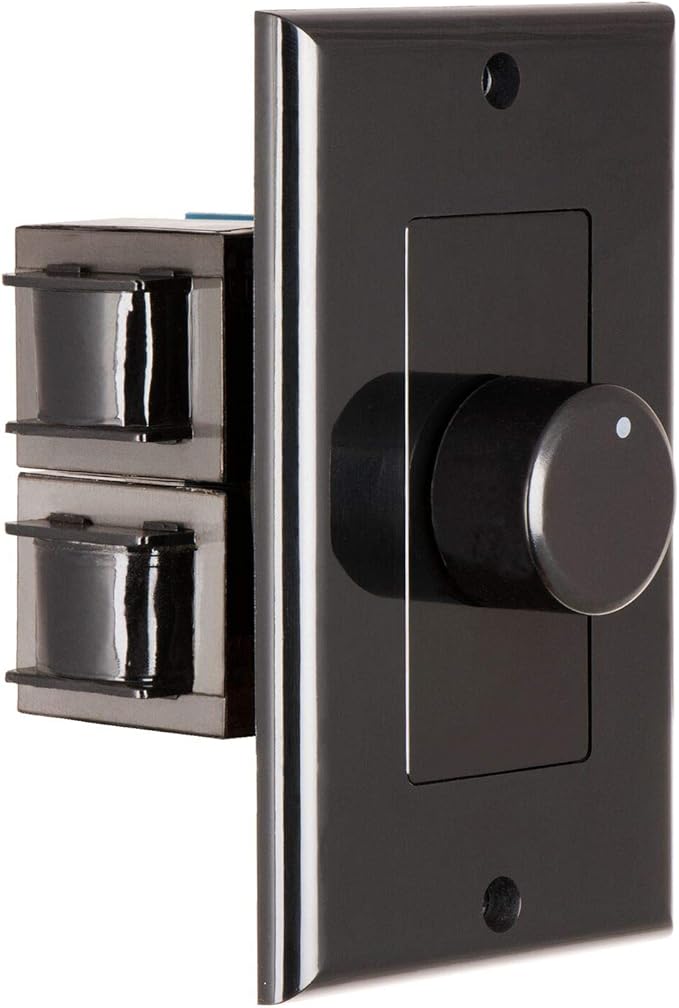 OSD Audio 100W in Wall Volume Control Impedance Matching for Home Speakers, Rotary Knob Black SVC100