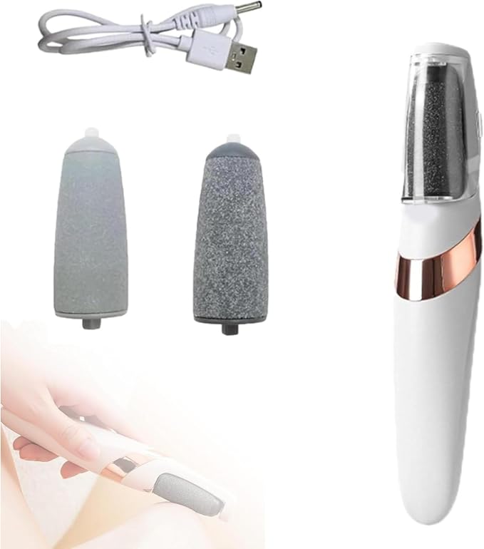 Electric Foot File and Callus Remover,Dual Roller Heads 2 SpeedsProfessional Pedicure Tools for Dry, Calluses, Dead, Cracked, Hard Skin,Equipped with 2 Grinding Heads and 1 USB Charger&Cleaning Brush