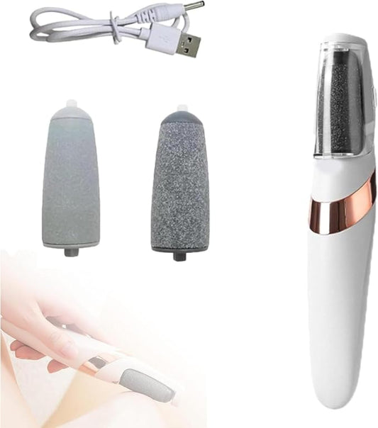 Electric Foot File and Callus Remover,Dual Roller Heads 2 SpeedsProfessional Pedicure Tools for Dry, Calluses, Dead, Cracked, Hard Skin,Equipped with 2 Grinding Heads and 1 USB Charger&Cleaning Brush