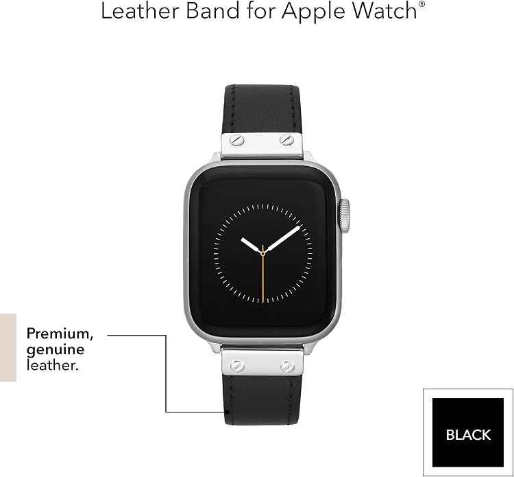 Anne Klein Leather Fashion Band for Apple Watch Secure, Adjustable, Apple Watch Band Replacement, Fits Most Wrists