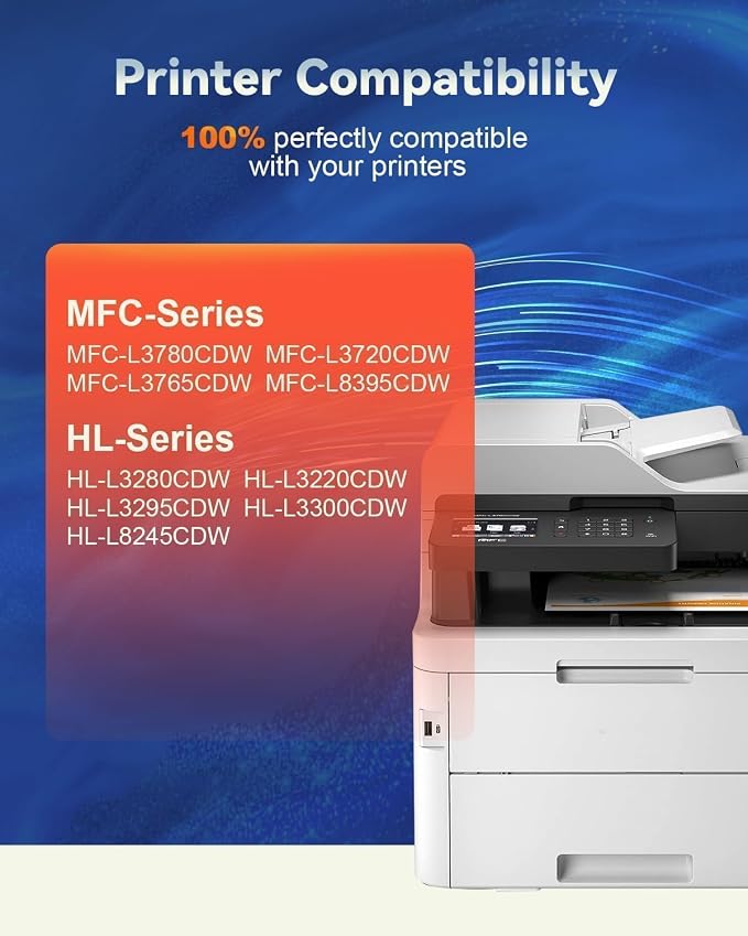 TN229XL Compatible Toner Cartridges Replacement for Brother TN229 TN229XL TN-229XL TN229 XL Work for MFC-L3780CDW MFC-L3720CDW HL-L3280CDW HL-L3220CDW HL-L3300CDW (Black,Cyan,Magenta,Yellow,4 Pack)