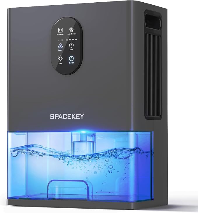 Dehumidifier, 106 OZ Water Tank (1000 sq.ft) Dehumidifiers for Home, Quiet Dehumidifier for Bathroom Bedroom Basement RV with Timer Setting, Auto Shut Off, 7 Colors LED Light, Sleep Modes, Black
