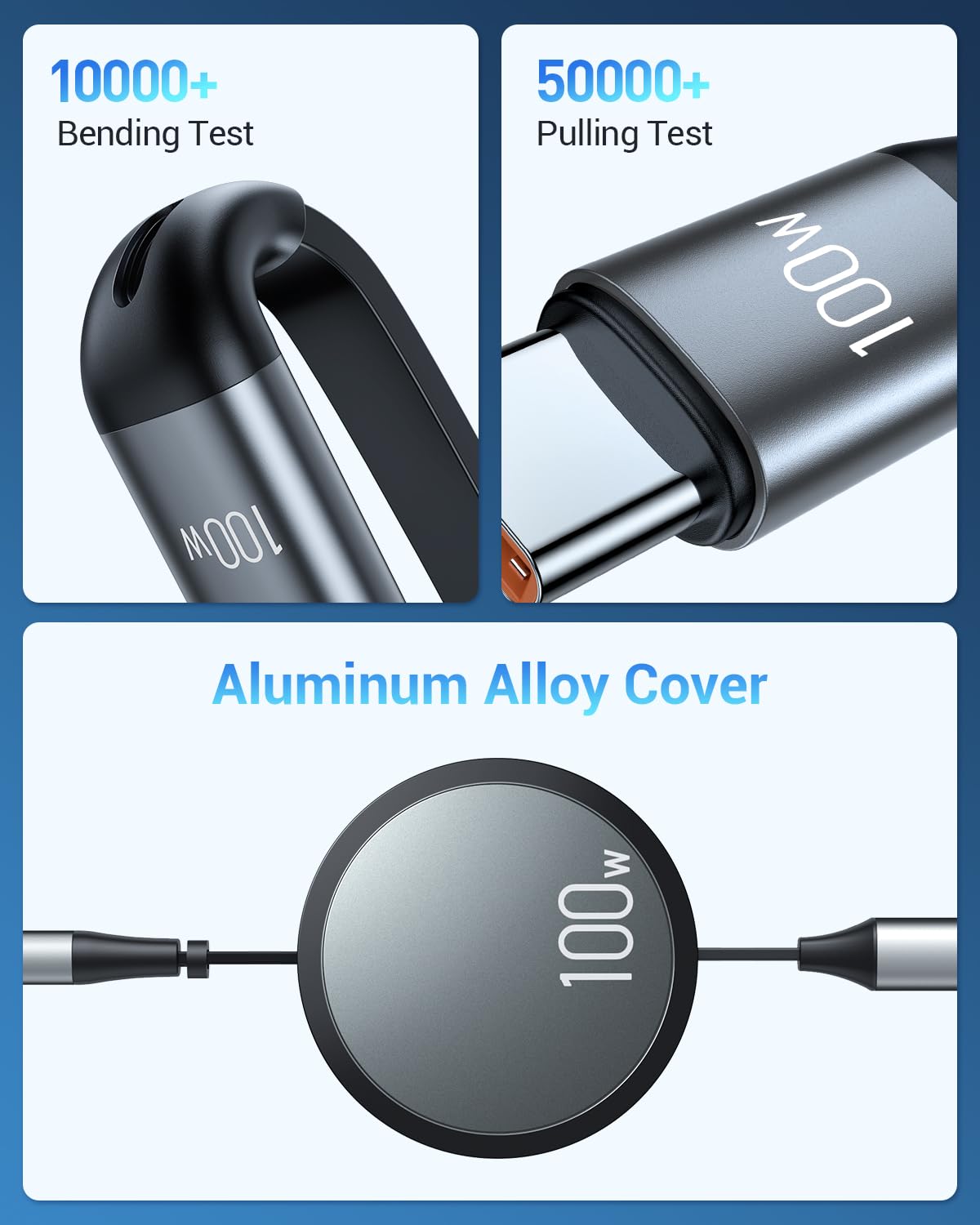 CAFELE 100W Retractable USB C Cable, 6-in-1 Multi Charging Cable, USB A/C 5A Fast Charger Cord for Multiple Devices with Type C/L/Micro Ports for Phone 16 15 14 Pro Max, S24/S23, McBook, Pad (3.6ft)