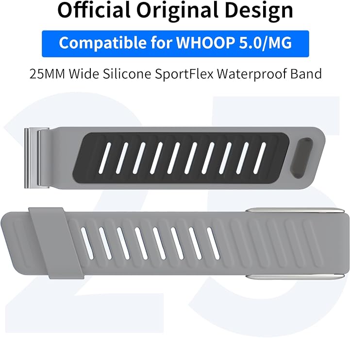 3 Pack Silicone SportFlex Bands Compatible with WHOOP 5.0/MG Band for Men Women - Soft, Breathable & Comfortable, Adjustable Waterproof Replacement Wristbands Straps- Not Compatible with Gen 4