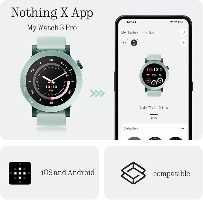 CMF BY Nothing Watch 3 Pro Smart Watch for Men Women, Bluetooth Call AI Energy Score, 1.43” Heart Rate Tracking, Sleep Monitor, GPS & 130 Sport Modes, Fitness Tracker for Android iOS, IP68 Orange