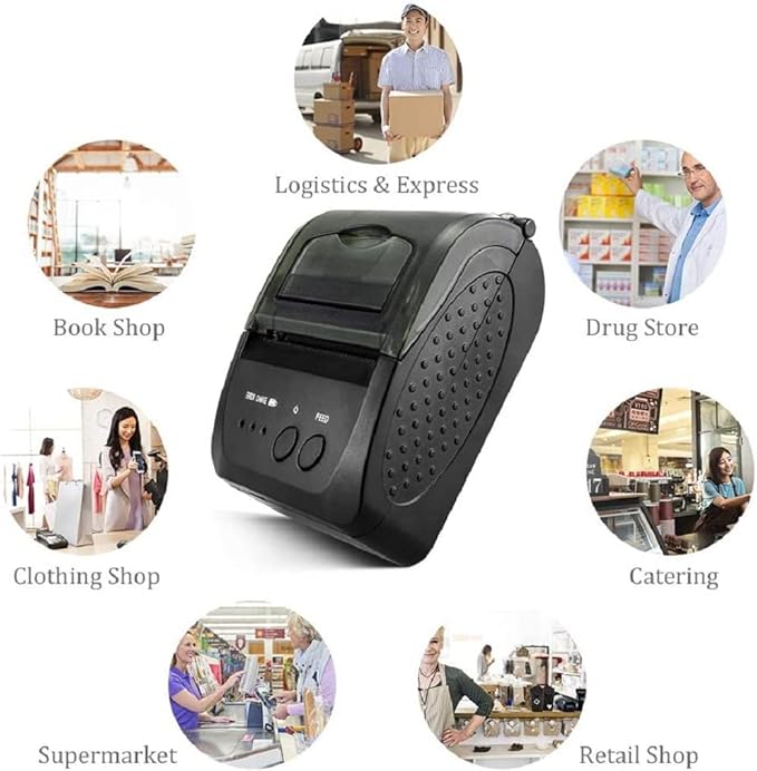 NETUM Bluetooth Receipt Printer, 58mm Mini Thermal POS Printer Portable Personal Bill Printer 2 inches for Restaurant Sales Retail Compatible with Android
