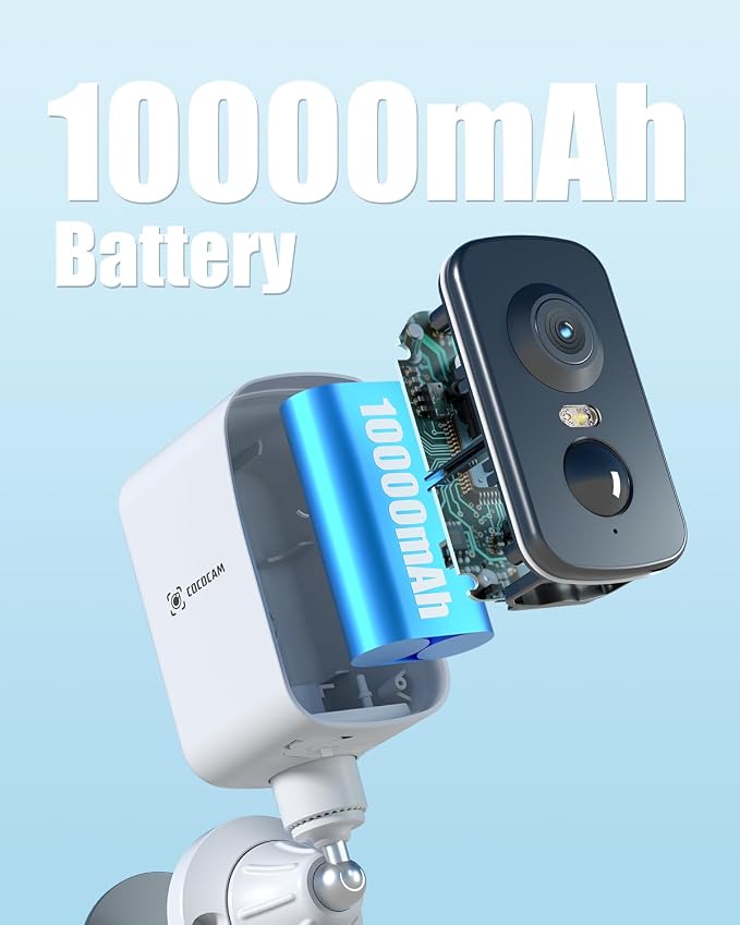 COCOCAM 4G Portable Magnetic Cellular Security Camera Wireless,2K Indoor/Outdoor Camera for RV/Camping/Travel, 300°Pan,10000Ahm Battery, PIR&AI Human Detection,IP66, Built-in SIM Card (NO WiFi)