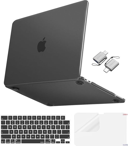 MOSISO Matte Finish Case Compatible with MacBook Neo 13 inch 2026 Release Model A3404, 4 in 1 Kit Ultra-Thin Exact-Fit Scratches & Fingerprints Resistant Protective Hard Shell Case Cover, Black Clear