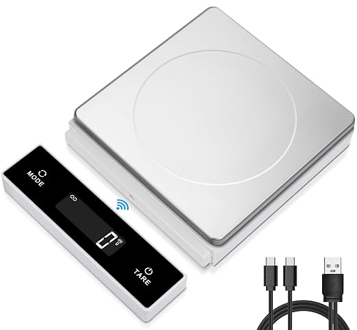 THINKSCALE Food Scale, Detachable Cordless Display, 11lb/5kg Digital Kitchen Scale with Magnetic Pull-Out Screen, 0.01oz/1g Precision, USB Rechargeable, 6 Units for Baking Keto Prep