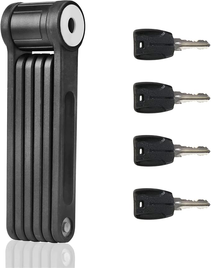Bike Lock Bicycle Scooter Motorcycle Folding Locks with 4Keys, Fold Chain Heavy Duty Alloy Steel Foldable Lock with Mounting Bracket 2pc Straps, 86cm/34 Unfolding, 1.92 lbs
