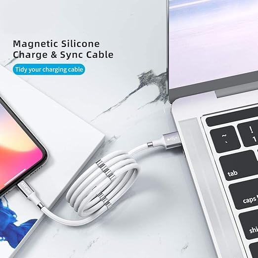 Magnetic Charging Cable,(3FT) Super Organized Charging Magnetic Absorption Nano Data Cable for Phone 14 13 12 11/XS/XS Max/XR/X/8/8 Plus/7/7 Plus/6s/6s Plus/6/6 Plus/SE/5s/5c/5/Pad/Pod
