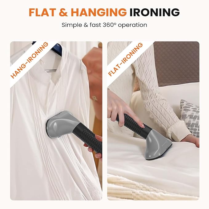 Sweetcrispy Standing Garment Steamer, 1500W Powerful Steamer for Clothes with Roll Wheels, 1.7L Water Tank for 55 Min Continuous Steaming, Professional Wrinkle Remover Heats in 45 Seconds