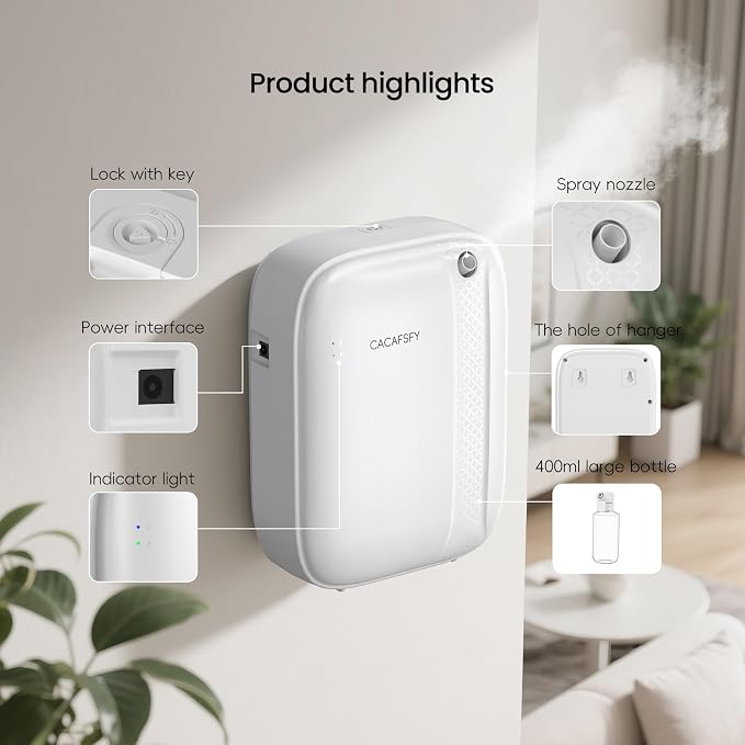 Waterless Essential Oil Diffuser,(2 * 50ml Fragrances Included) 3000 Sq.Ft Coverage 400 ml Large Capacity Hotel Scent Diffuser,Cold Air Tech, App & Button Control,Scent Diffusers for Home Large Room