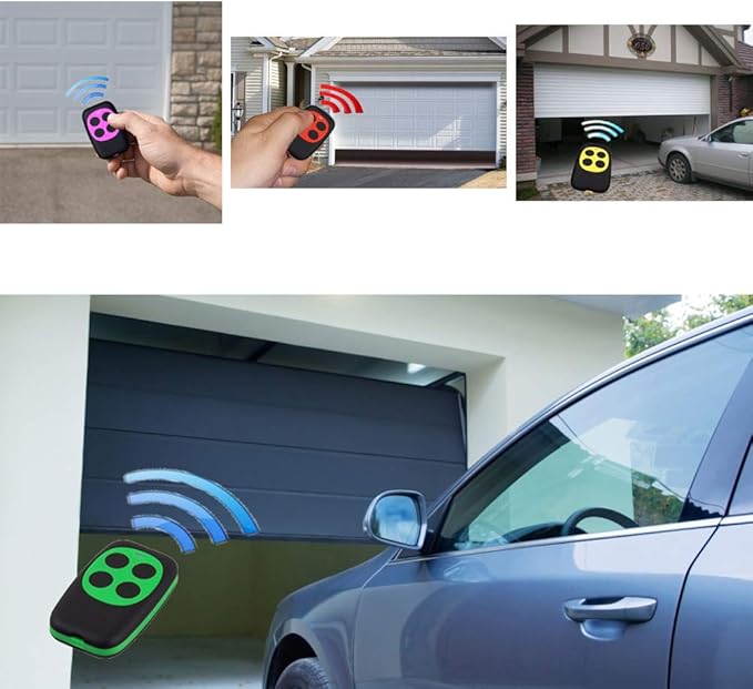 Universal Garage Door Opener Remote Universal Gate Opener Remote Cloning Homelink Programmable Learning Key Fob 4-Buttons Multi Frequency 280MHZ-868MHZ (5, White, Red, Green, Yellow, Purple)
