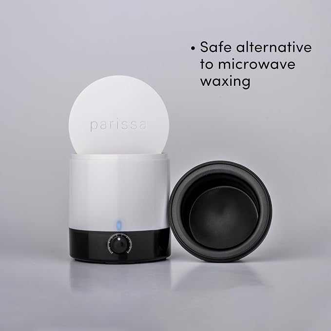 Parissa Mini Electric Hair Removal Wax Warmer for At-Home Waxing with Silicone Cup for All Hair Removal Waxes, Face, Bikini, Leg, and Body, Simple to Use