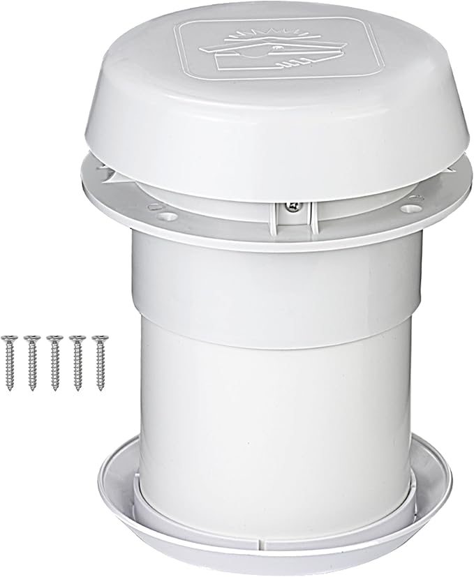 Pactrade Marine RV Roof Vent Fan - Quiet, Weatherproof 12V Exhaust Fan for Sheds, Trailers, Campers, & More | Odor & Moisture Control | Easy Install, Low-Profile, White (12V)