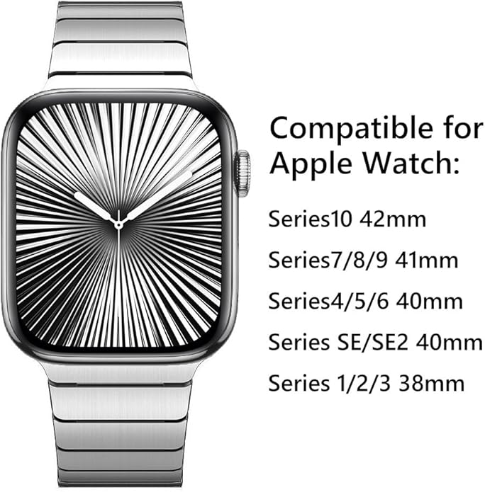 NewWays Titanium & Stainless Steel Link Bracelet for Apple Watch Band Ultra 3 2 1 Band 49mm Series11 10 46mm 42mm 45mm 44mm 41mm 40mm 38mm Series 3-11