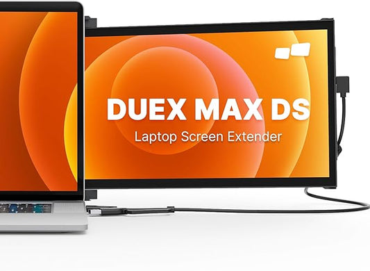 Duex Max DS Portable Monitor - New Mobile Pixels 14.1" Laptop Screen Extender, FHD 1080P Travel Monitor, USB C/USB A/HDMI Plug and Play Laptop Monitior for Windows/Mac/Android/Switch