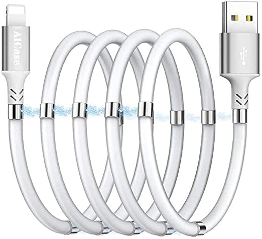 Magnetic Charging Cable,(3FT) Super Organized Charging Magnetic Absorption Nano Data Cable for Phone 14 13 12 11/XS/XS Max/XR/X/8/8 Plus/7/7 Plus/6s/6s Plus/6/6 Plus/SE/5s/5c/5/Pad/Pod