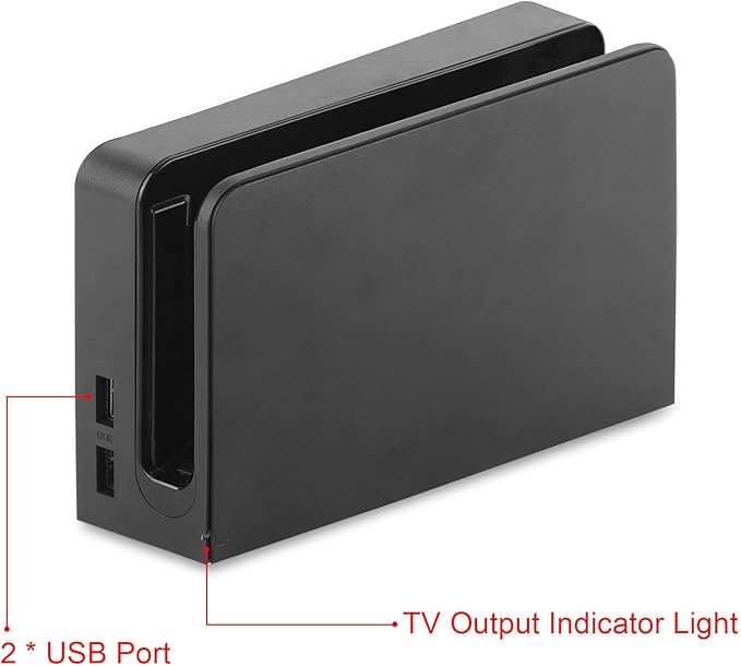 Dock Station for Nintendo Switch/Switch OLED with LAN Port,3-1 Switch Docking Station Set for TV with 1080P HDMI Cable and AC Adapter,Dock Base Charging Dock Station for Nintendo Switch/OLED (Black)