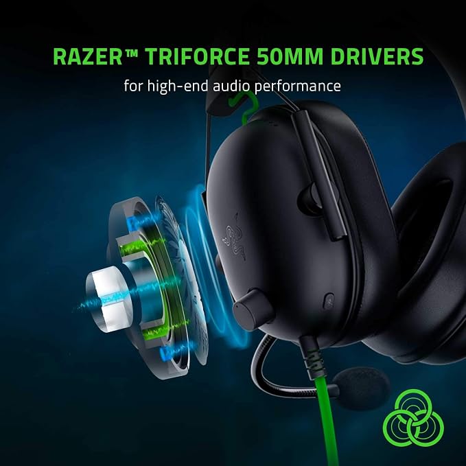 Razer BlackShark V2 X Gaming Headset: 7.1 Surround Sound - 50mm Drivers - Memory Foam Cushion - for PC, PS4, PS5, Switch - 3.5mm Audio Jack - Black (Pack of 8)