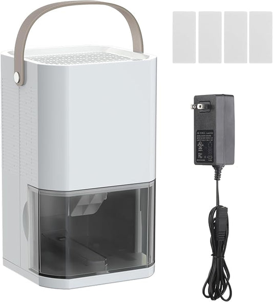 Litever Dehumidifier Dual Core Compact Quiet for Home. Portable, Auto Shut OFF, 57OZ Water Tank. Delay-Off Timer and Ambient Light. Perfect for Small Bedroom Bathroom Basement RV Camper Closet