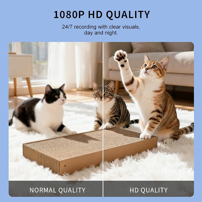 Mini Security Camera, 1080p HD Wireless Indoor Cam with 6-Hour Battery & No WiFi Needed for Recording, AI Motion Detection Night Vision for Home, Baby, Pet, Office Monitoring, Black (NOT 4G LTE)
