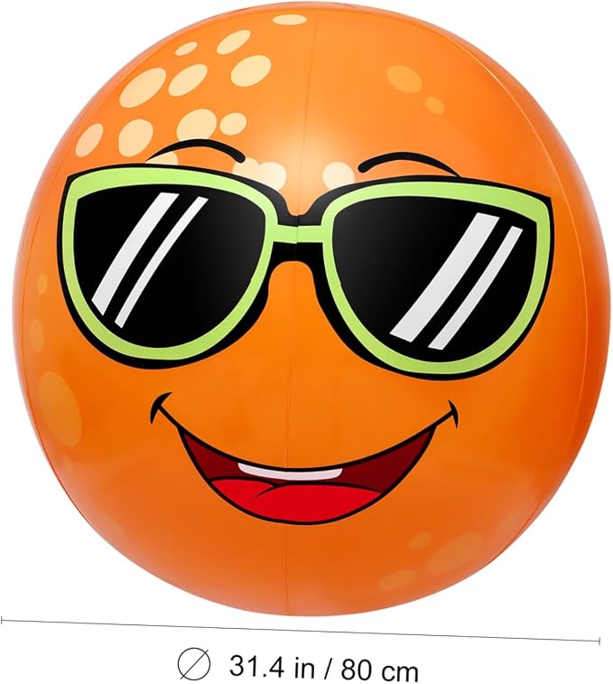 Toyvian Inflatable Water Sprinkler Ball, 31.5” Orange Water Spray Toy for Toddlers Outdoor Backyard Garden Yard Summer Fun Lawn Toys for Boys Girls