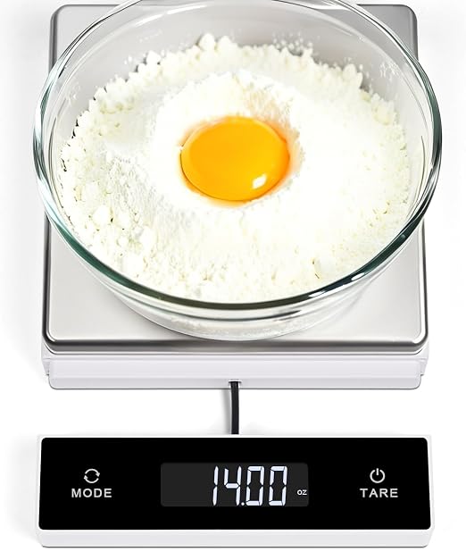 THINKSCALE Digital Kitchen Scale, 11lb/5kg Food Scale with Pull-Out Display, 1g/0.01oz Precision Digital Grams and Ounces for Weight Loss, Baking, Cooking, Keto and Meal Prep, LCD Display