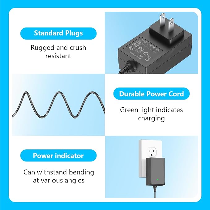 25.2V Charger for Gosvor Robotic Pool Cleaner ONLY Compatible with Gosvor Pivot 21.6V Li-ion Battery Robotic Pool Cleaner Power Cord Charger