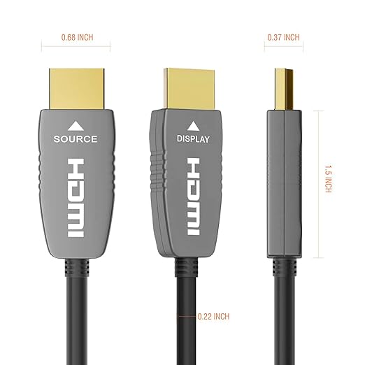 RUIPRO 8K HDMI Fiber Optic Cable CL2 Rated 165 Feet 48Gbps 8K60Hz 4K120Hz Dynamic HDR HDCP2.2/2.3 for RTX4080/4090/3080/3090, Xbox S/X, PS5/4, AVR, Projector, LG/Samsung/Sony TV
