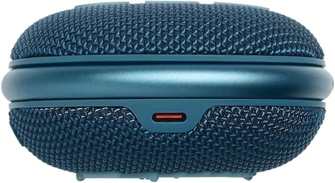 JBL Clip 4: Portable Speaker with Bluetooth, Built-in Battery, Waterproof and Dustproof Feature - Blue New (Renewed)