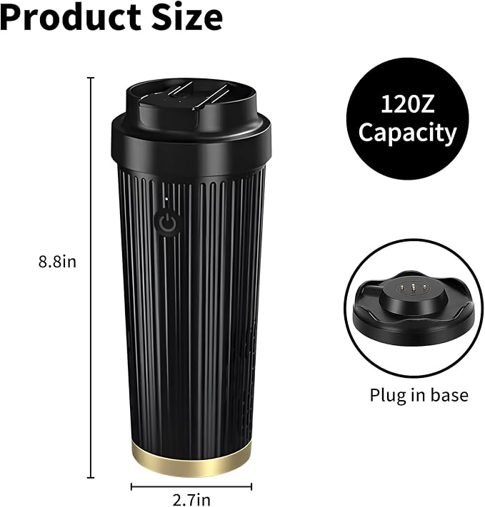 Heated Cup,Car Cup Holder,Intelligent Cooler Mug|One Touch Switch|12 OZ Coffee Mug|Car Smart Heating & Cooling Bottle,Car Coffee Warmer,Chirstmas Gift for Parents and Friends