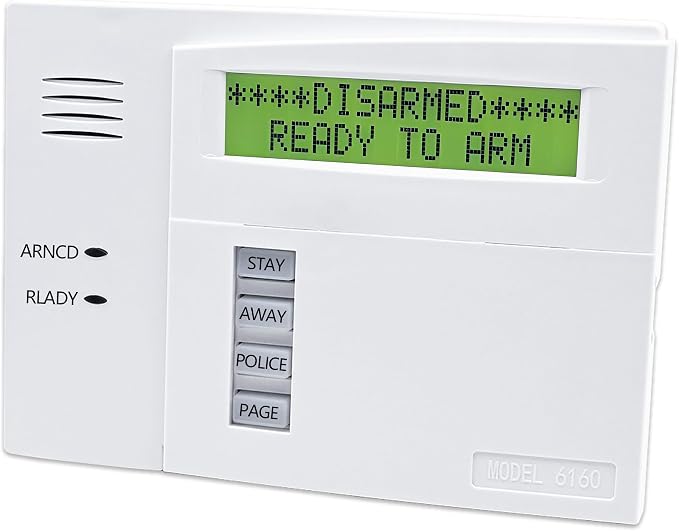6160 Custom Alpha Alarm Keypad Display, Compatible with Honeywell VISTA-20P/15P/10P and Ademco Systems, Addressable Wired Security Keypad, Replacement for Ademco 6160 Keypad