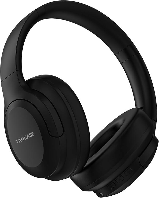 Active Noise Cancelling Headphones, Wireless Over Ear Bluetooth Headphones,100H Play Time Bluetooth Headphone with Microphone,Lightweight and Foldable Comfortable Deep Bass for Work Dark Black