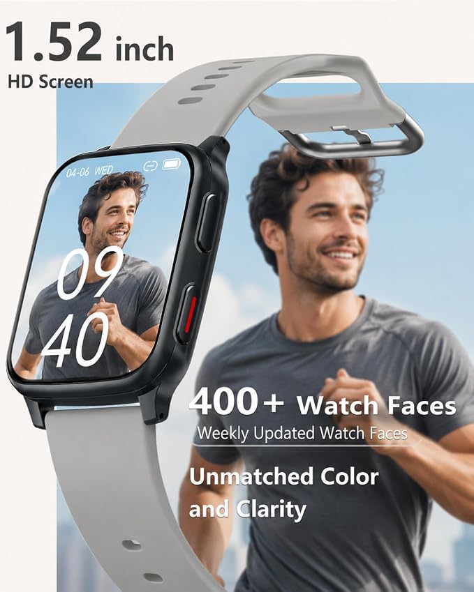 MorePro Fitness Tracker with 24/7 Heart Rate & Blood Pressure Monitor, Blood Oxygen & Sleep Tracker, Smart Watch with Step Calorie Counter, IP68 Waterproof Activity Tracker for Women Men Android iOS