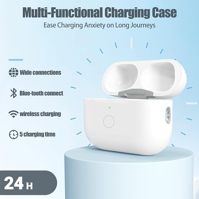 Wireless Charging Case for AirPods Pro 1/2 USB C Prot with Bluetooth Button，Replacement Charger Cases Compatible with AirPod Pro 1st / 2nd Gen Charger Case Type-c