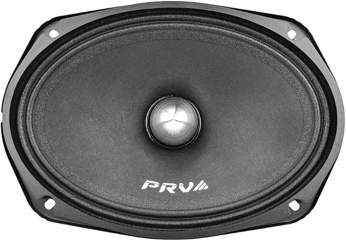PRV AUDIO 69MR500-4 Bullet, 6x9 Inch Midrange Speaker 4 Ohm, 500 Watts Program Power, Loudspeaker for Pro Car Audio (Single)