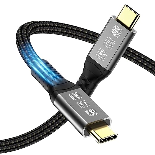 USB 4 for Thunderbolt 4 Cable 6.6FT, 40Gbps Data Sync & 8K@60Hz Video, 100W PD Charging, Compatible with MacBook Pro/Air, iPad Pro, iPhone 15/16/17 Pro, Thunderbolt 3/4 Docks, SSD, Monitor