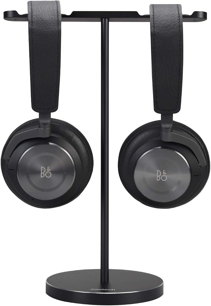 JOKItech Dual Aluminum Headphones Stand Holder, Showcase Multi Headphones with Solid Heavy Base, Compatible With Gaming Headsets and Wireless Headphone Black