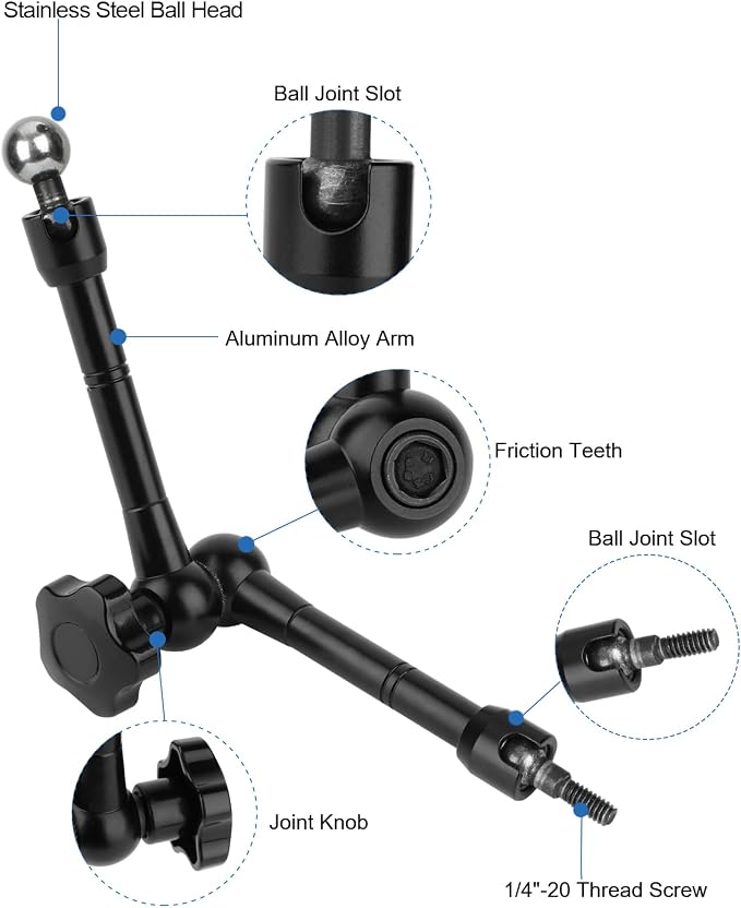 Mippko iPad Holder for Microphone Stand/Mic Music Stand,Tablet Mount Compatible with 4.7~12.9" / Nexus/LG G Pads/e-Reader/Switch/iPhone,360° Adjustable 10" Long Aluminum Alloy Arm