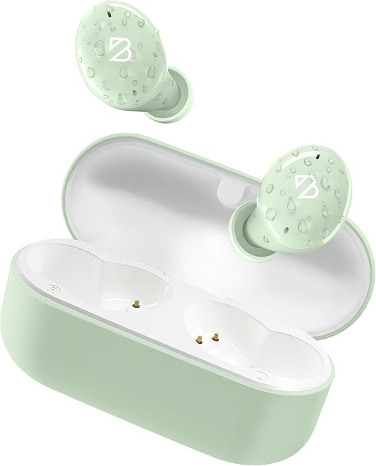 Back Bay Audio Tempo 30 Wireless Earbuds for Small Ears - Award-Winning Sound, Sweatproof Bluetooth Earbuds, Tech Fitness Gifts for Men, Comfortable Bluetooth Ear Buds for Women - Mint Green