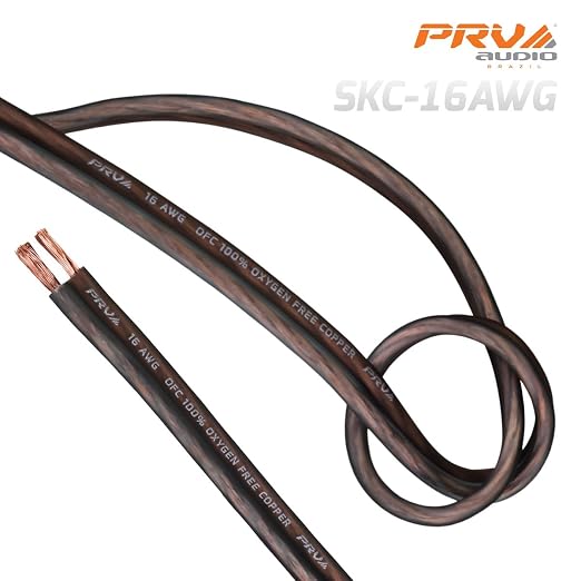 PRV AUDIO 16 Gauge (AWG) Speaker Wire Premium Oxygen-Free Copper OFC - 100 Feet Roll (Black/Grey) Ultra Flex Cable for Car Home Audio Applications